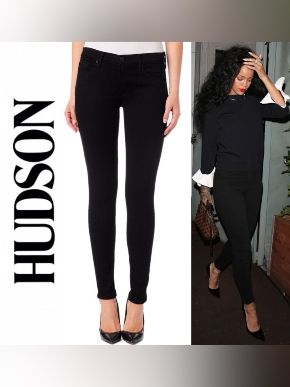 Hudson Krista Ankle Black Skinny Women's Jeans